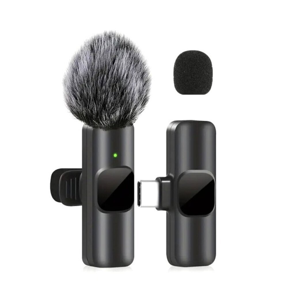 Portable Wireless Clip-On Handheld Mic Furry One-Touch Recording Android/iphone